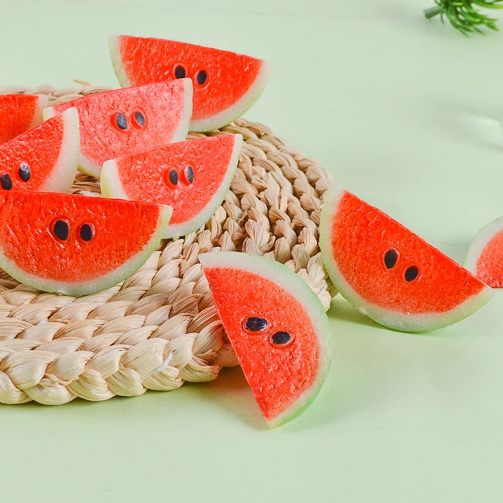 

6 Pcs Manual Simulated Watermelon Slices Student Fruit Realistic Ornament Pvc Fake Model Models