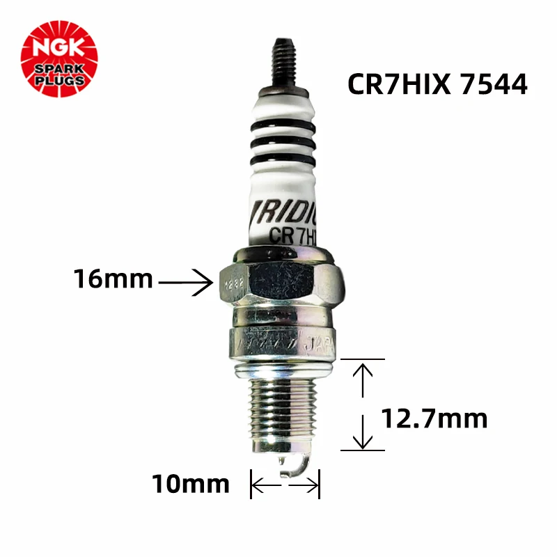 NGK Motorcycle Iridium alloy spark plug CR7HIX 7544 Suitable for Zongshen/Longxin/New Continent Honda/Jialing Honda(1pcs)