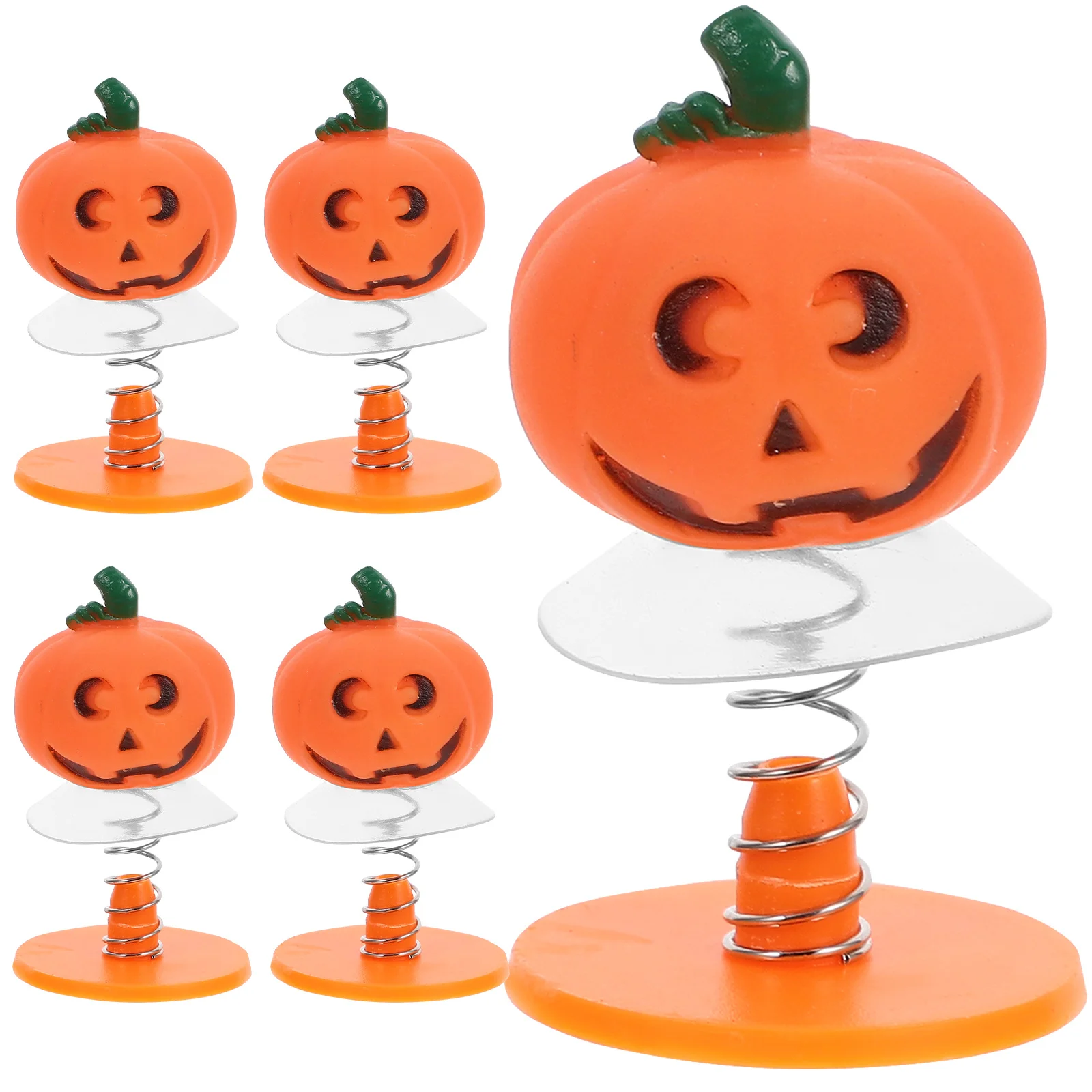 5개 할로윈 스프링 호박 만화 캐릭터 점핑 장식 파티 사무실 책상 어린이 할로윈 스프링 장난감 재미있는 점핑 장난감