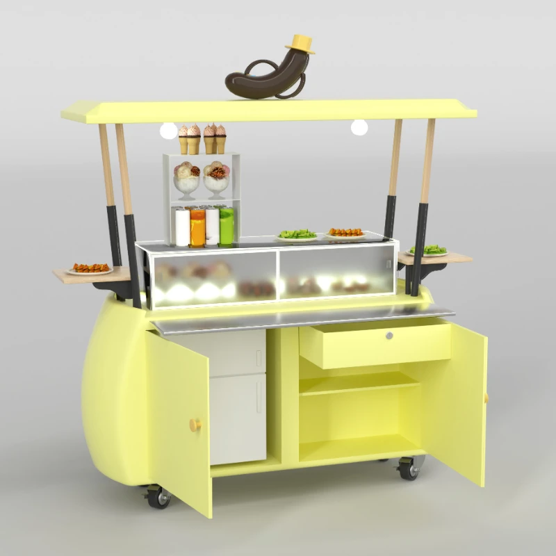 Popcorn Food Cart Machine Food Cart Trolley With Snack Machine