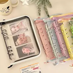 A6 Pvc Zipper Cover Cute Kpop Idol Card Album Photo Storage Book Binder Photocards Collect Book Journal Cover School Stationery