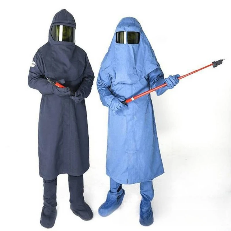 

Anti-flame retardant heat insulation robe 40-card coat gloves with foot cover and hood HYF-DH012 anti-arc suit four pieces