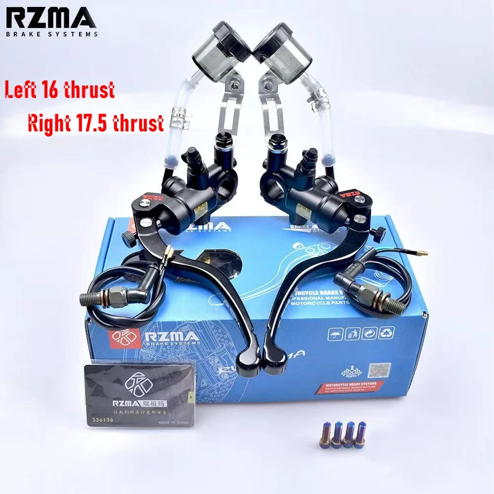

Универсальный гоночный мотоциклетный тормозной/сцепной насос (главный цилиндр) RZMA L16/R17.5мм с рычагом 22мм для Honda, Yamaha, Suzuki, Niu, Ninebot