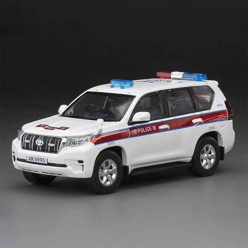 

Diecast Original 1/43 Scale Toyota Land Cruiser Prado 2018 Hong Kong Police Simulation Alloy Car Model Display Collectible Gift