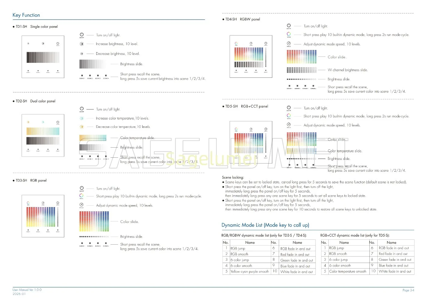 Touch Panel DMX Master Panel Skydance 1Zone TD1-SH TD2-SH TD3-SH TD4-SH TD5-SH For Single Color Dual White RGB RGBW RGBCCT Strip view 5