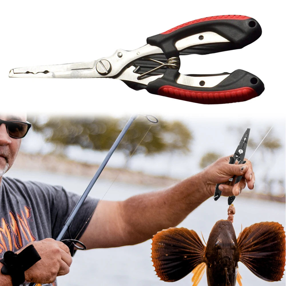 Imagem -05 - Alicate de Pesca Long Nose Lure Gancho Resistente Ferramentas Removedores Multifuncionais Cortador de Linha Trançada Presentes para Homens 16cm