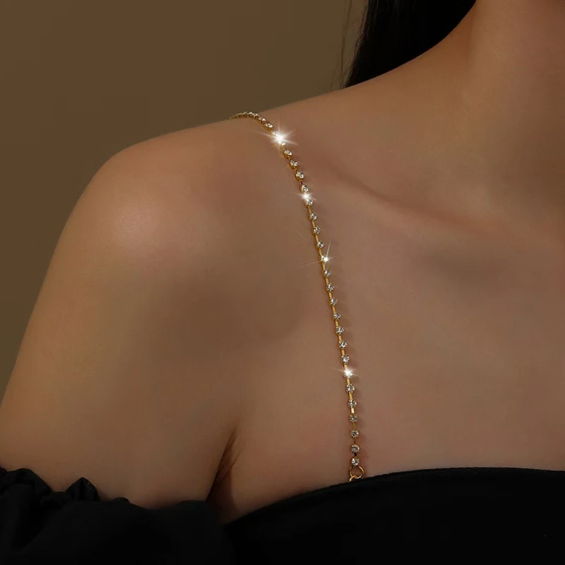 Fashion Bra Straps Adjustable Shoulder Straps for Wedding Dress Evening Party Off Shoulder Outfit Neck Shoulder Jewelry