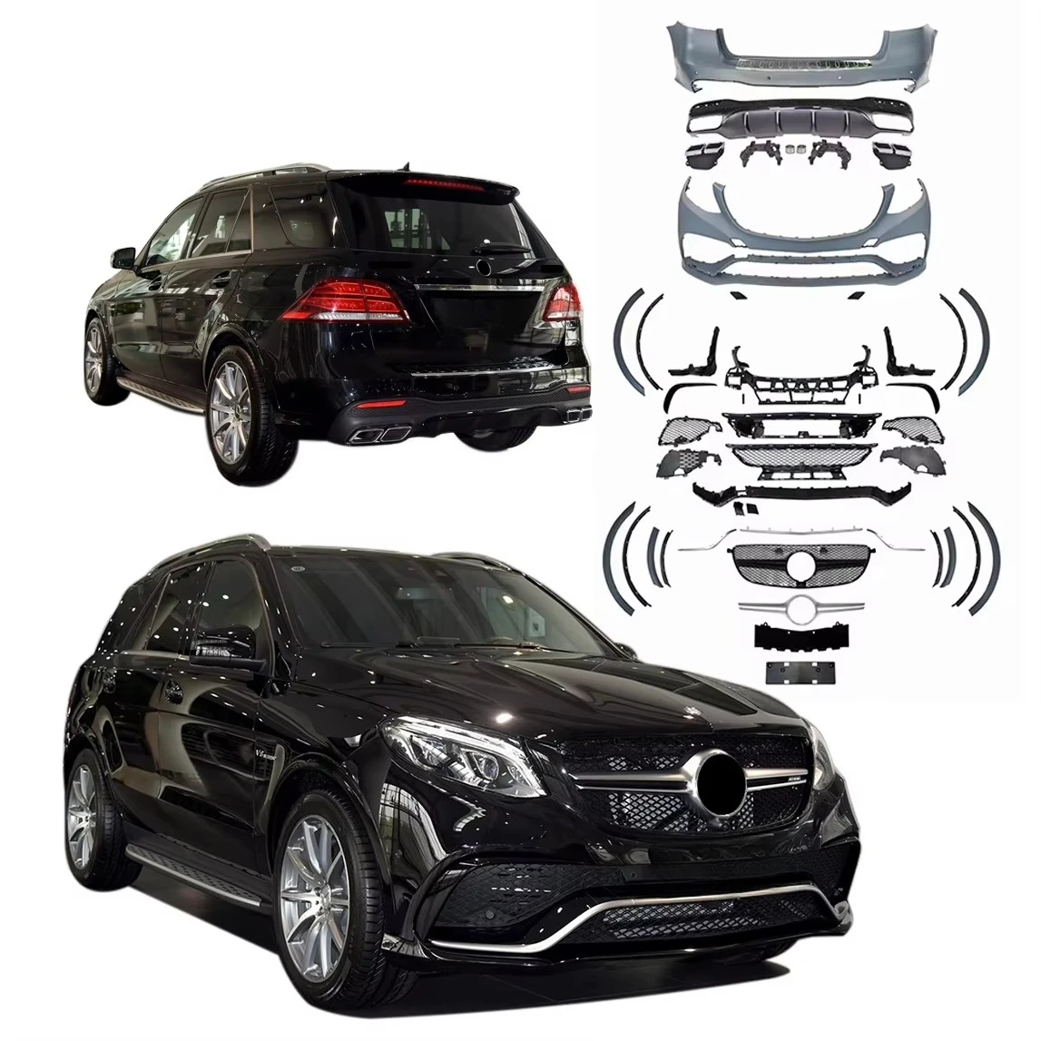 

Benz W166 GLE 2015-2019 Upgrade to GLE63 AMGS, Auto Modification Front Rear Bumper Full Body Kit