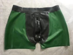 Latex Rubber Gummi Sexy Short Highlight buttocks Underwear with hole Size XS~XXL