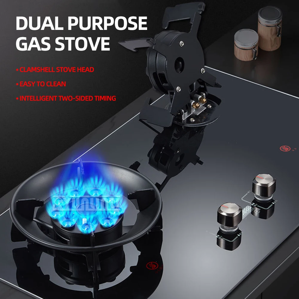 

Embedded Gas Stove with 2 Burner Household Natural Gas Automatic Flameout Protection Gas Cooker