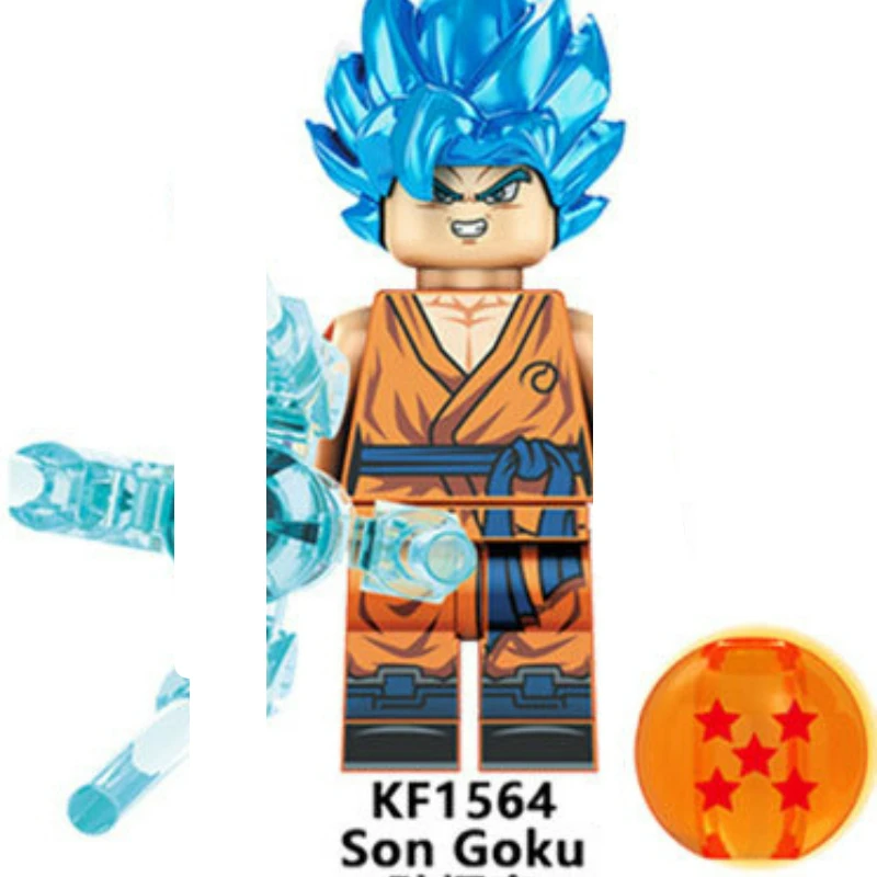 Bandai-figuras de acción de Goku, bloques de construcción Lega, Super Saiyan, personaje de dibujos animados, modelo ensamblado, Anime, bloques de construcción para cumpleaños