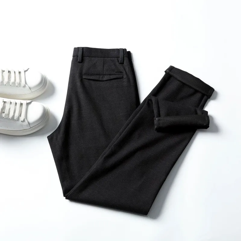 

Busin Casual Men's Elastic Drapey Comfortable Pants Autumn Winter Faion Urban Sle Long Trousers Easy to Maintain