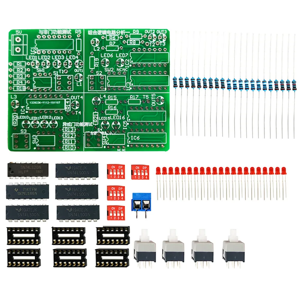 DIY Gate Circuit And Combinational Logic Circuit Analysis Assembly Testing Soldering Kit Electronic Practice Module