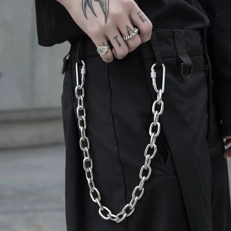

Simple single-layer thick chain trousers chain fashionable and versatile carabiner chain