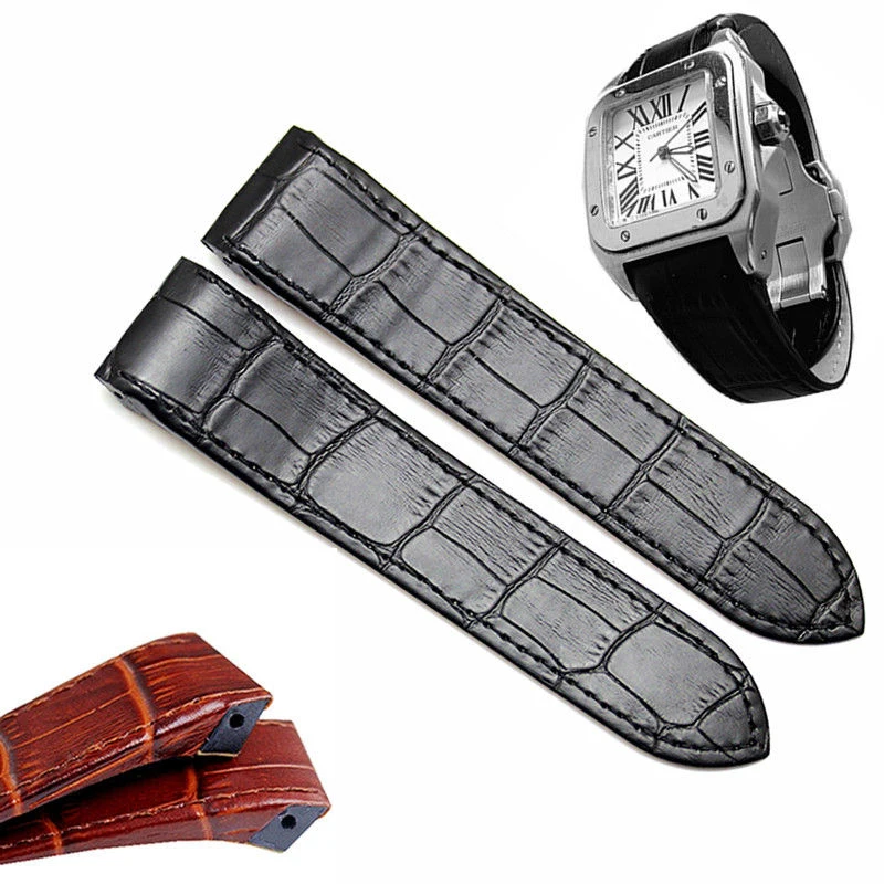 

Watch accessories Band Genuine Leather watch strap For Cartier Santos 100 Men and Women Waterproof leather strap 20mm 23mm