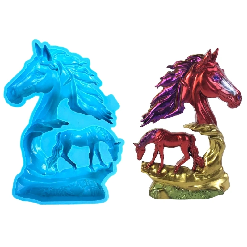 Molde silicona para escultura caballo, adorno personalizado, decoración hecha a mano