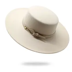 Fedoras Ladies Luxury Caps Wedding Ceremony Hats For Women 56-60cm Flat Brim 10cm Cotton Polyester Grace Female LM0093