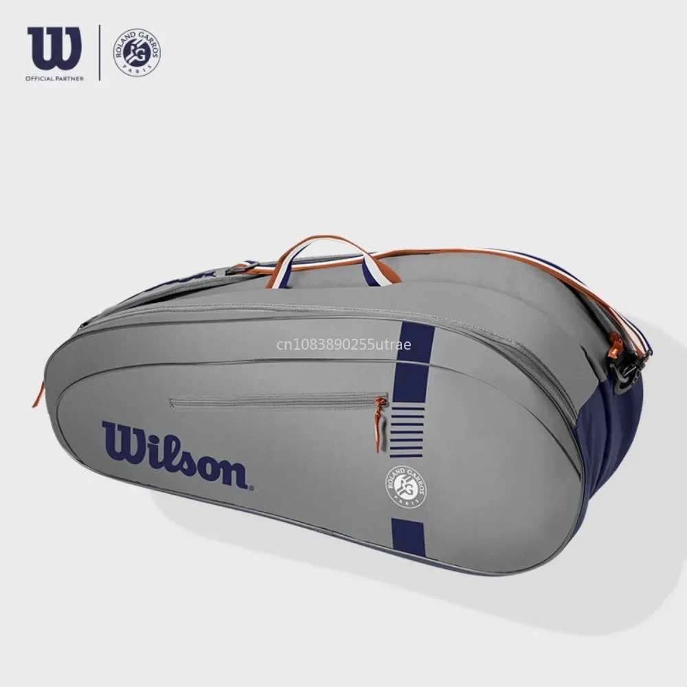 Wilson Team 6PK Roland Garros Bag WR8019101001 Unisex Bags grey Two main compartments Adjustable shoulder strap padding