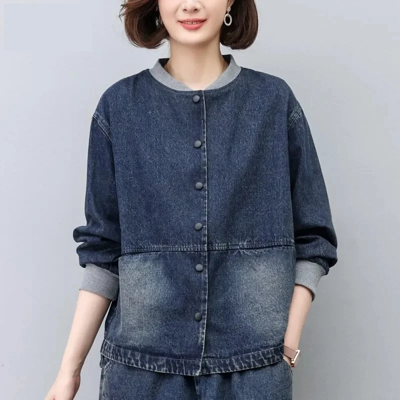 Retro Denim Coat For women Short style Spring autumn Thin 2026 New Loose Cowboy Baseball Jackets Women's Casual Tops Clothes