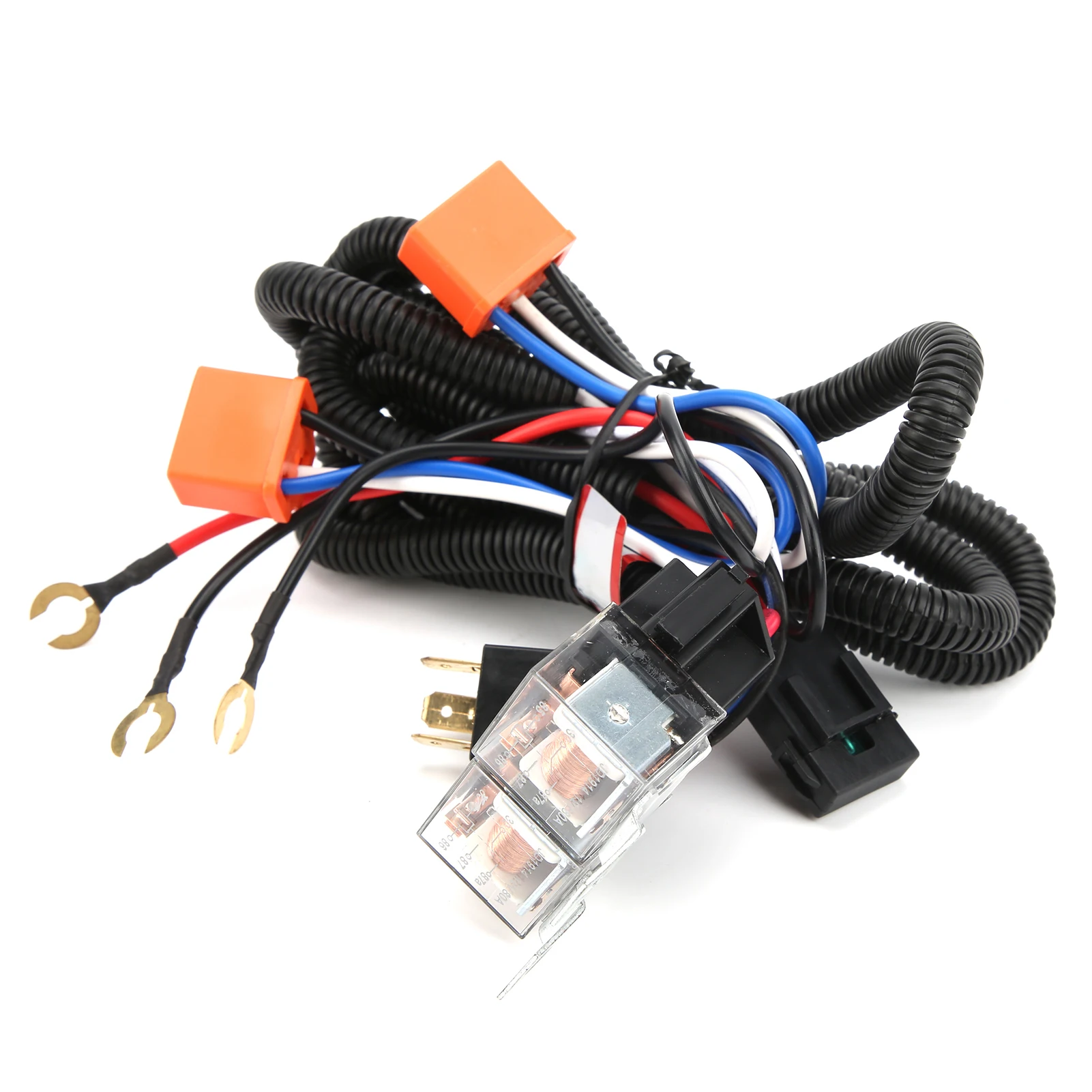 Headlight Parts Headlight Relay Headlight Relay Wiring Harness PE Waterproof Cord Kit Headlamp Brightener DC 12V