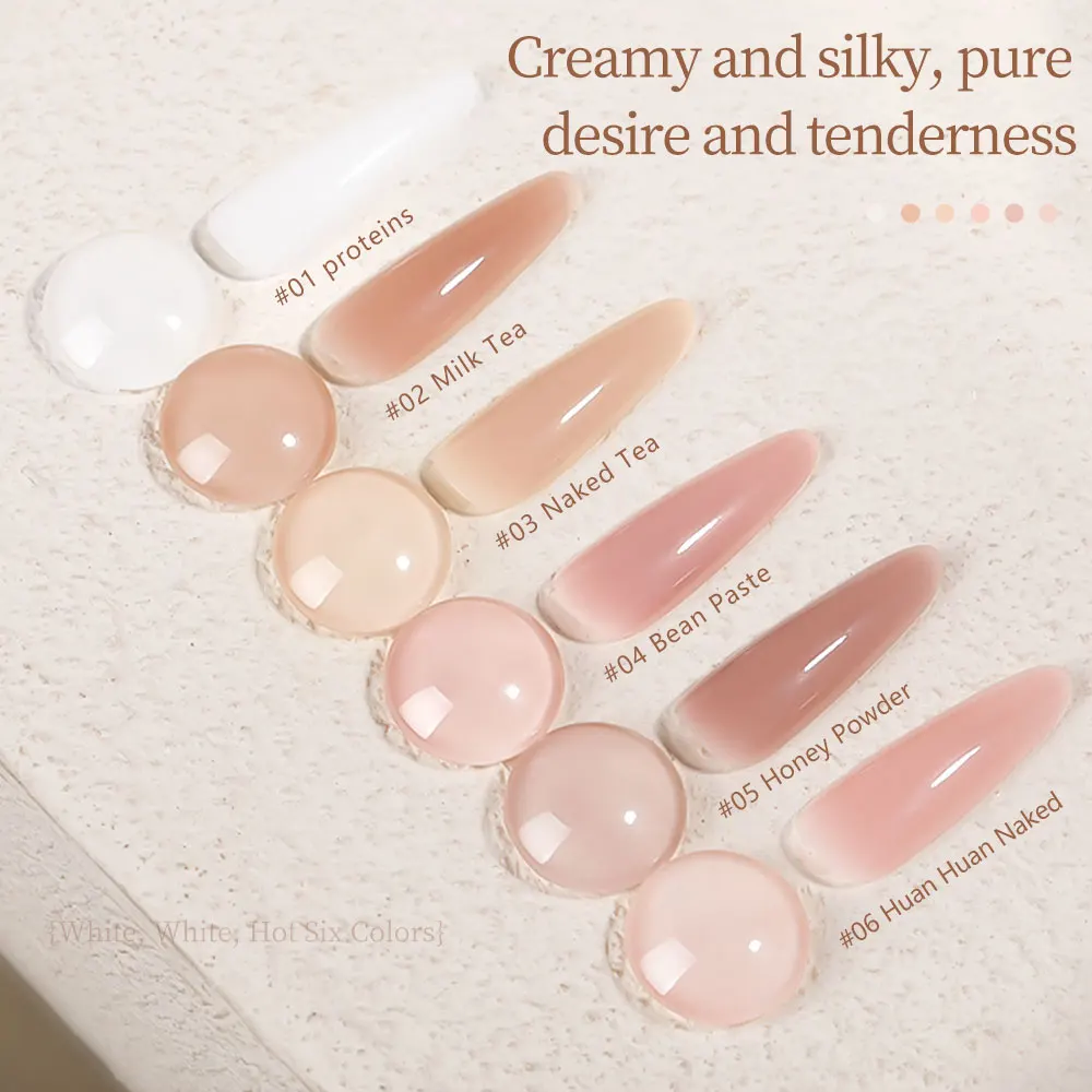 20ml Nail Builder Gel 4-in-1 Soak Off UV/LED Gel Natural Clear Base Gel DIY Strengthening Nail Salon Art Design