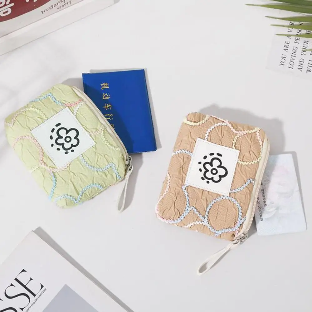 Подарки, портативный милый кошелек для монет, держатель для удостоверений личности, большая вместительная женская сумка на запястье, холст, простой вафельный клатч