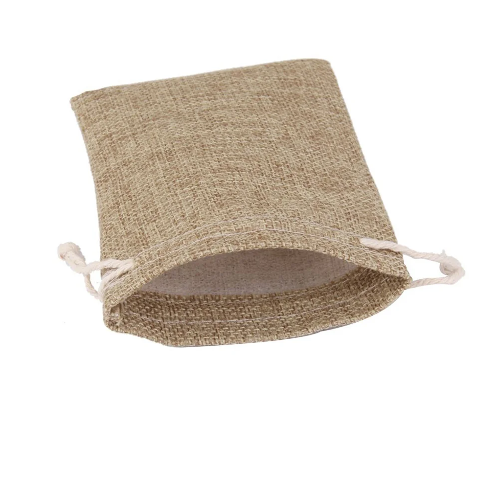 

10pcs Linen Jute Drawstring Bags 13.5*9.5Cm Eco-Friendly Burlap Jewelry Pouch For Gift Wedding Party Favors Storage