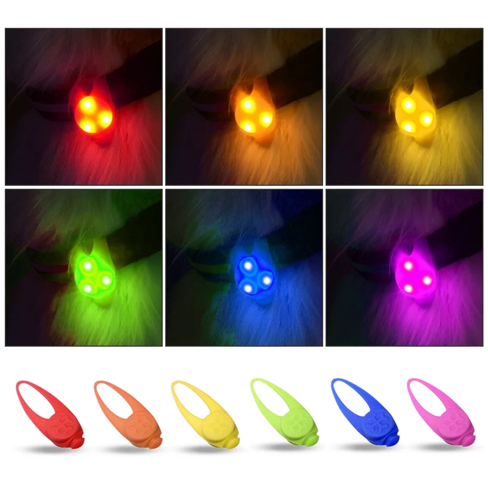 Pet Collar Glowing Pendant Night Walking Warning Light Pendant Dog Puppy Led Silicone Safety Flashing Necklace Light