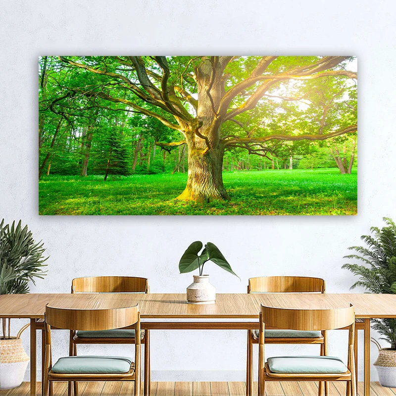 Landscape Tree Sunshine Posters and Prints Canvas Painting Nature Scenery Wall Picture for Living Room Modern Home Decoration