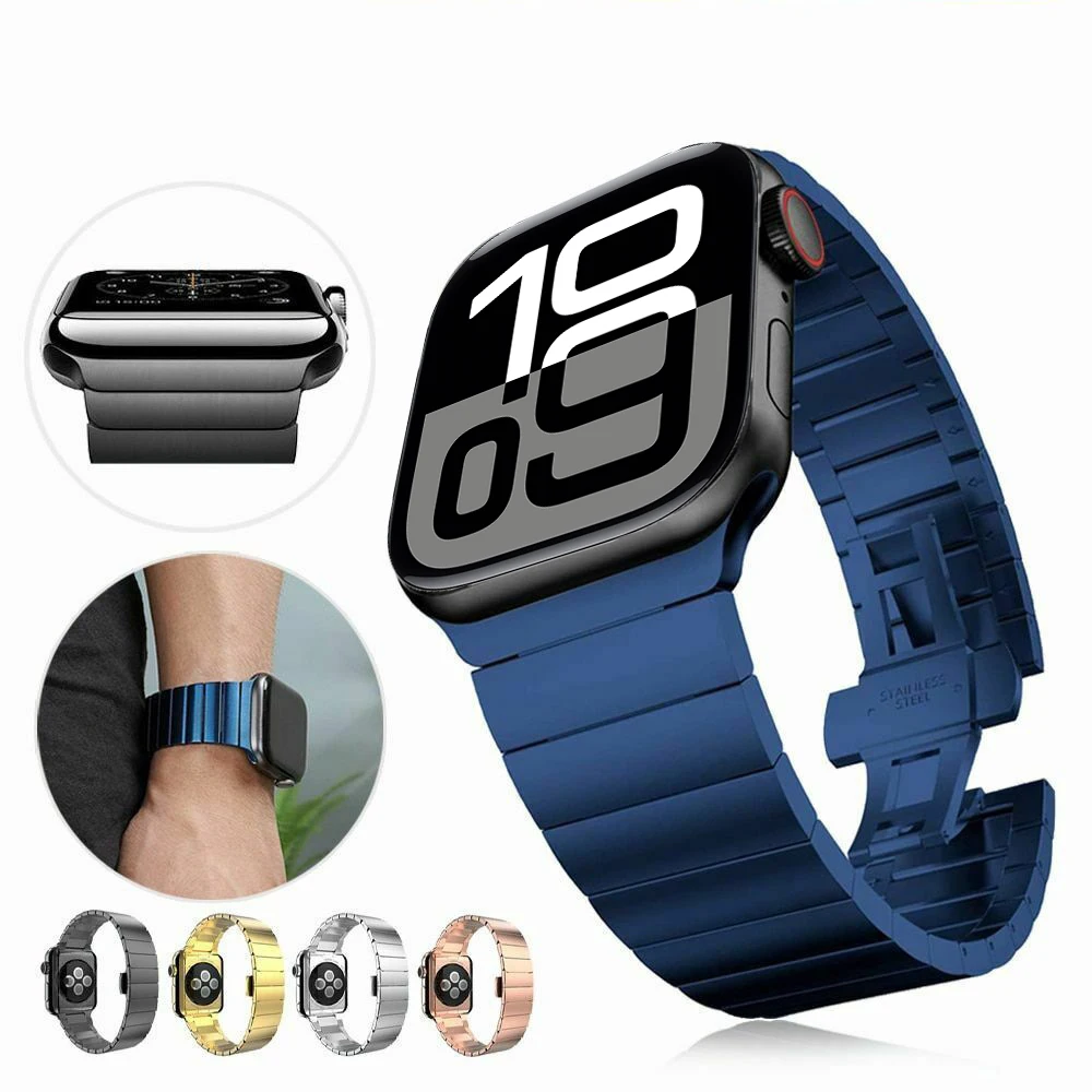 Metal Strap For Apple Watch 11 46/42mm Business Bracelet Stainless Steel Correa For Iwatch 10 9 Ultra3 49mm 44/42/45mm Watchband