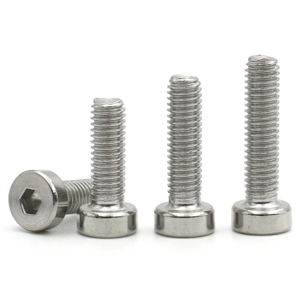 5/10/20/50pcs M2 M2.5 M3 M4 M5 M6 M8 M10 Din7984 304 Stainless Steel Hexagon Hex Socket Thin Short Low Cap Screw Bolt