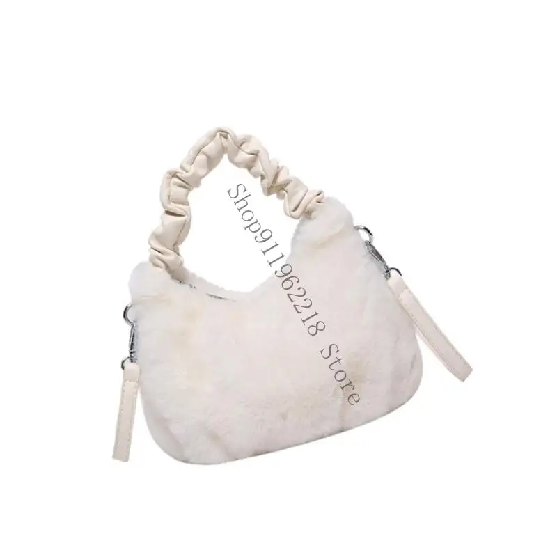 

Модная пушистая плюшевая сумочка с плиссированной ручкой для женщин на плече 066f