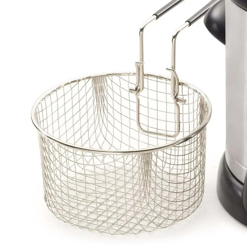 1-Liter Stainless Steel Electric Deep Fryer 05470 Compact Size Adjustable Thermostat Cool-Touch Cover Indicator Light Easy