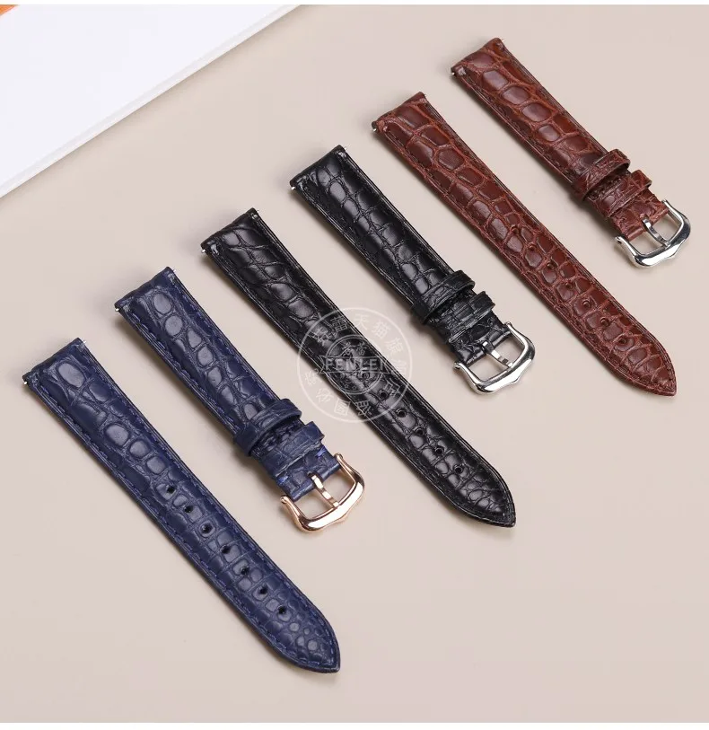 For Cartier men and women Genuine leather Watch strap Tank key Must London Solo crocodile skin Watch band 16 18 19mm Bracelet