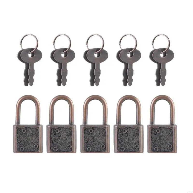 5pcs Maltas portátiles portátiles Lock Lock Lock Lock Lock Zincs Locklet Larlete aleación con llave C7AC fácil usar