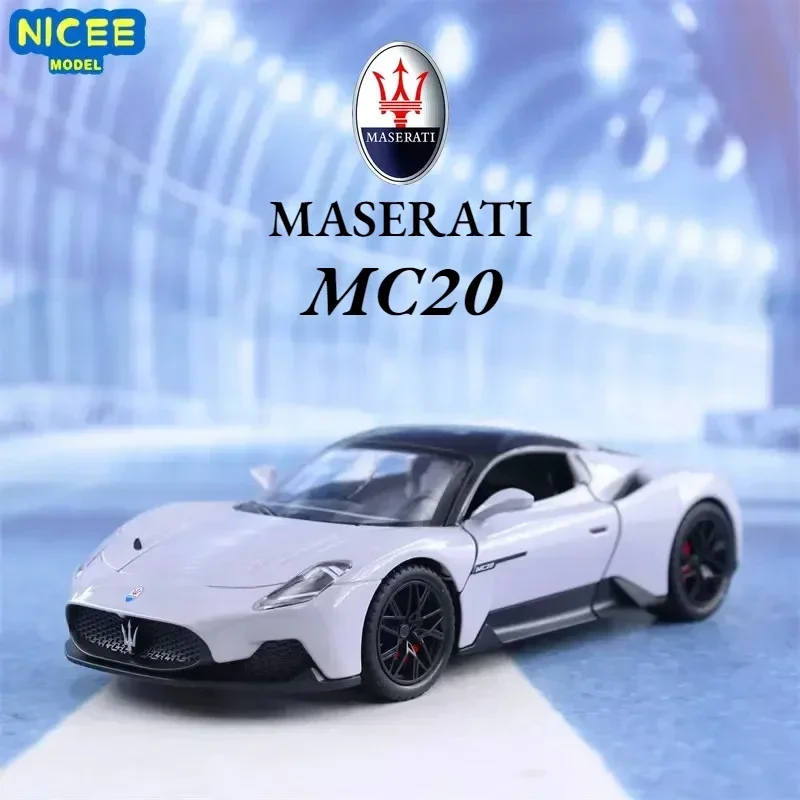 Coche deportivo Maserati MC20 de alta simulación, coche de aleación de Metal fundido a presión, modelo de coche, juguetes para niños, regalos de