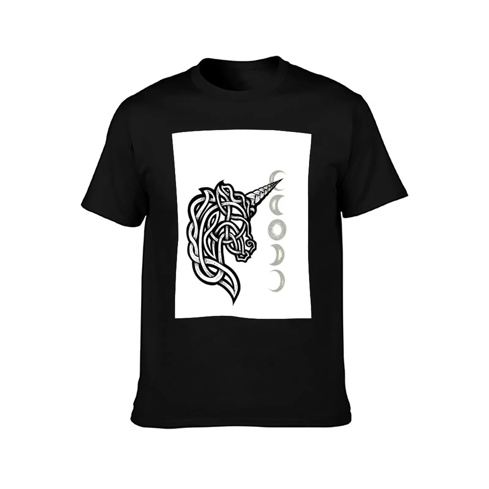 Unicorn Celtic Knot Dotwork T-Shirt Retro Graphic Print T-Shirt