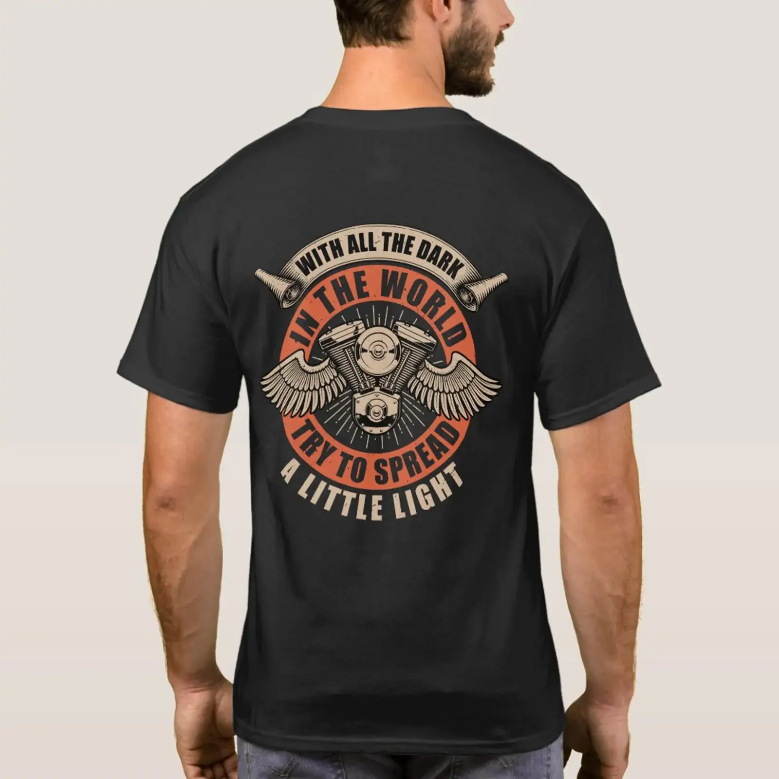 Spread light Biker style tee vintage Washed Soft streetwear Versatile designer clothes graphic Top For Everyday Wear fashion