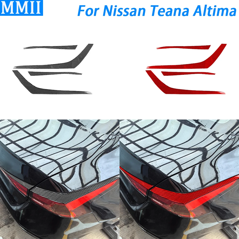 For Nissan Teana Altima 2019-2024 Real Carbon Fiber Rear Lamp Light Panel Decorative Strips Car Decoration Accessories Sticker