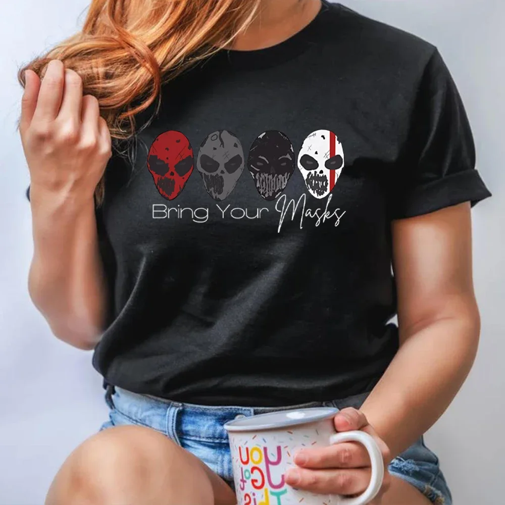 Camiseta Bring Your Masks, camiseta de la serie Devils Night, camisas Penelope Douglas, camiseta gráfica de los cuatro caballeros, ropa de mujer