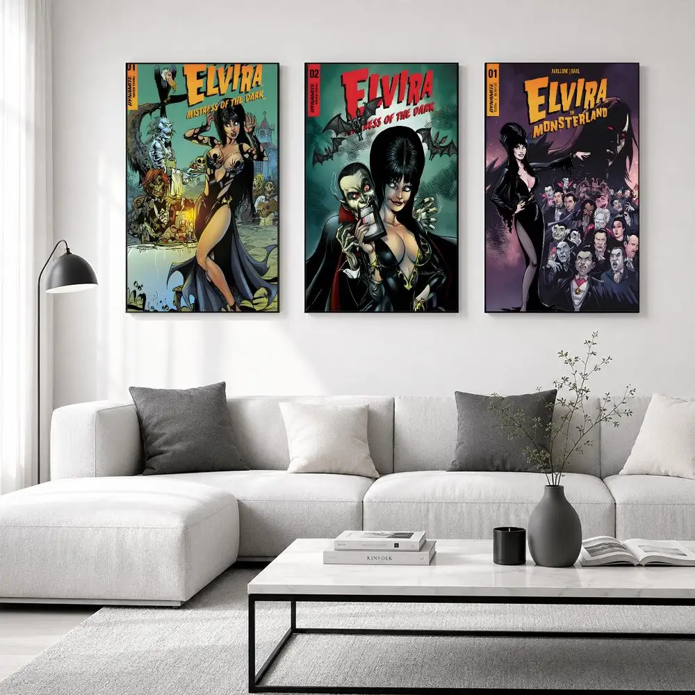 Anime Elvira Mistress Of The Dark Poster High-definition  poster stickers, suitable for bedroom, living room, home decoration