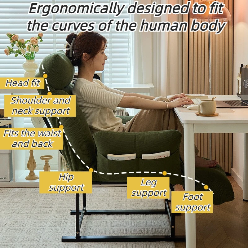 Foldable Living Room Chairs Adjustment Relaxing Backrest Chaise Lounge Office Lazy Sleep Thickened Armchairs Comfortable Chairs