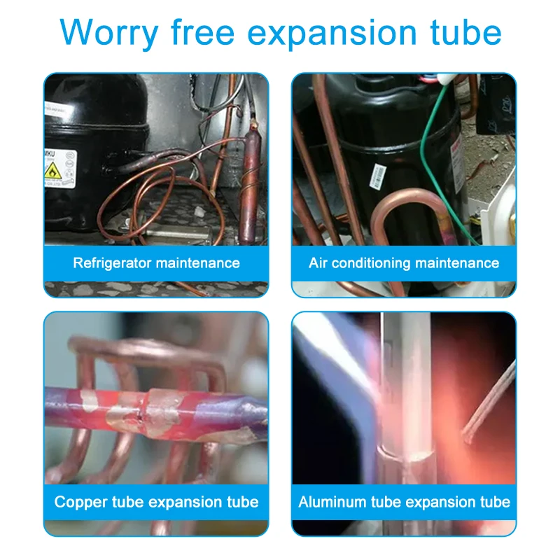 مكيف هواء صيانة رأس التمدد الكهربائي 6 في 1 من النحاس البريطاني، أداة توسيع الأنابيب، ملحق مثقاب الطاقة