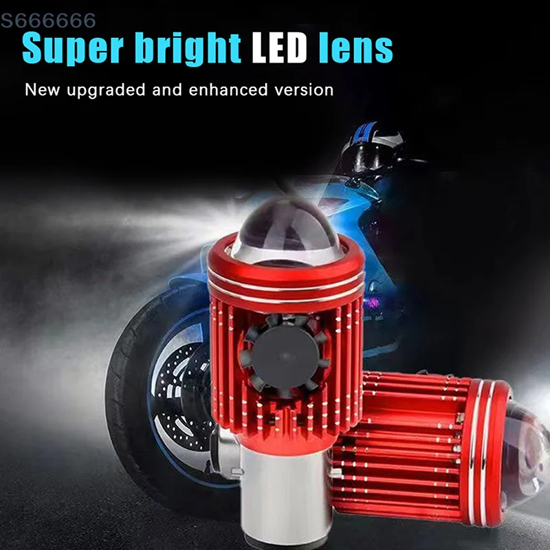 

H4/H6 LED Bulb 12V 8000LM Motorcycle Headlight Lamp, Moto Spotlights with White & Yellow Dual Color, High Low Beam