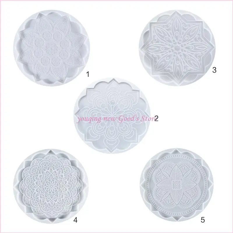 57QA ماندالا لتقوم بها بنفسك قالب كوستر كريستال نازف للإبداع قالب من السيليكون كريستال بالتنقيط تحديد الموقع قالب لتقوم بها