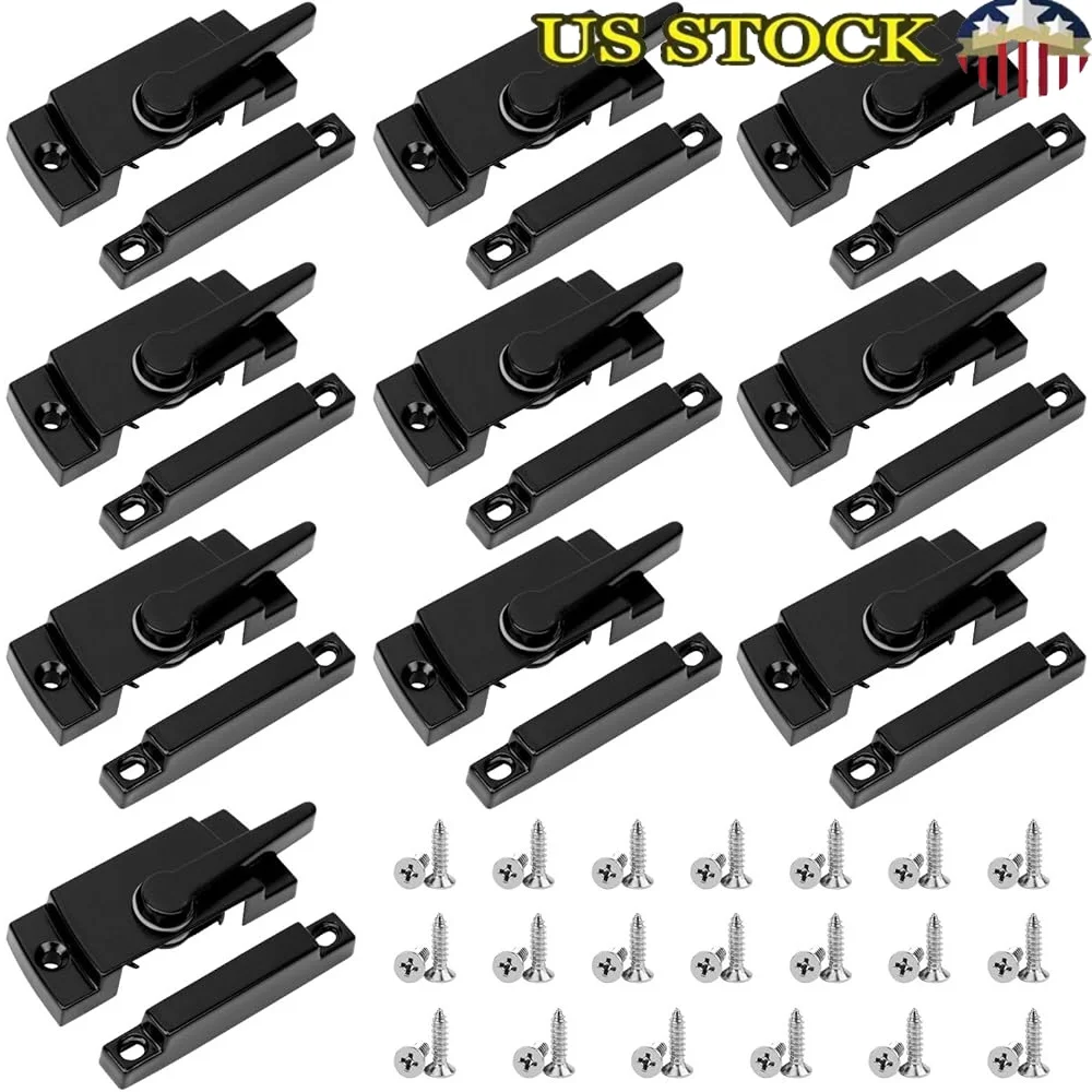 

10 Pack Window Sash Locks Cam Action Security Latches with Screws Diecast Sliding Window Parts Replacement Home Safety