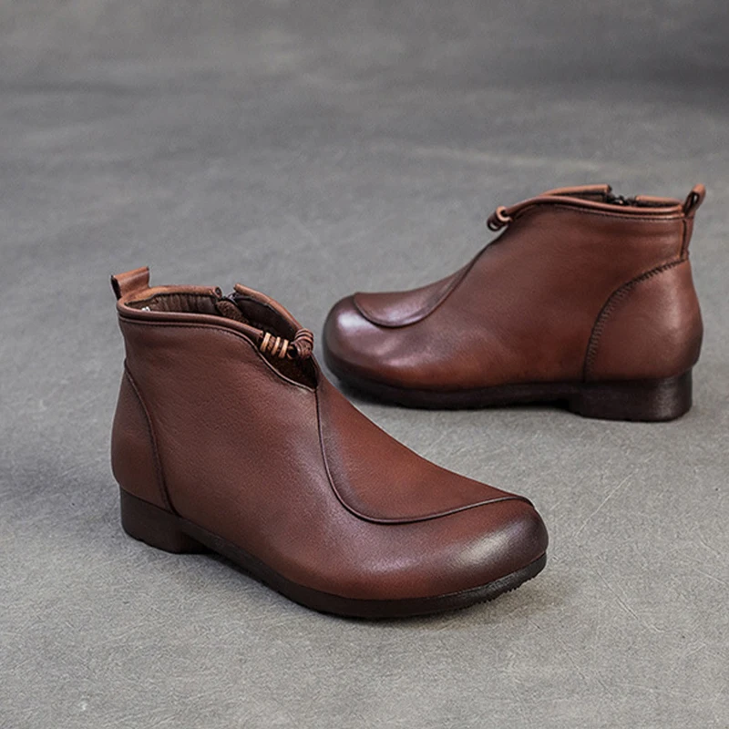 

Женские ботильоны на плоской подошве, модная повседневная обувь, дизайнерские модельные зимние ботинки, новинка 2025, уютные прогулочные ретро-спортивные женские зимние ботинки