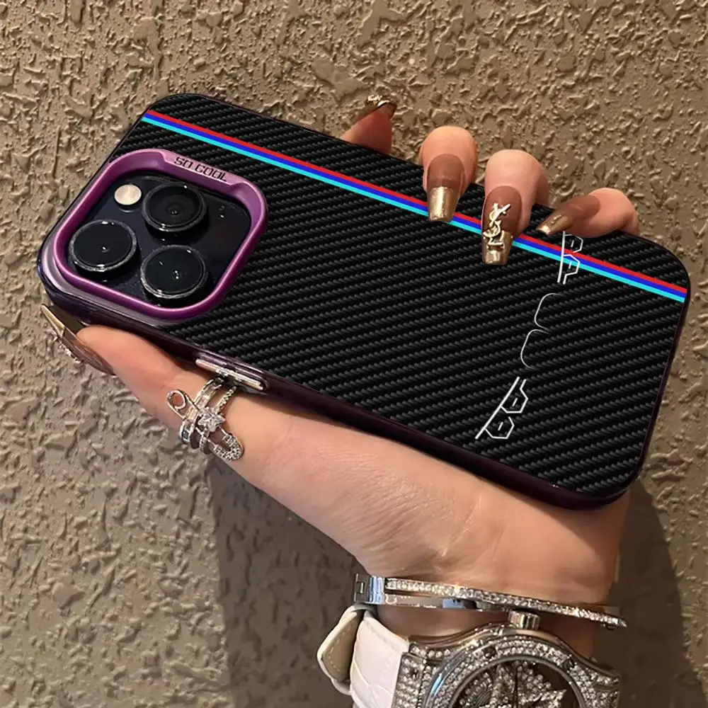 Cool car lights carbon fiber pattern phone case is suitable for iPhone17 16 15 14 13 12 11ProMax shockproof and anti-fingerprint - náhled 2