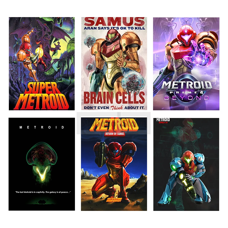 Classic Games M-Metroid Series Posters Action Role Playing Game Prints Canvas Painting Wall Art Pictures Home Room Decoration