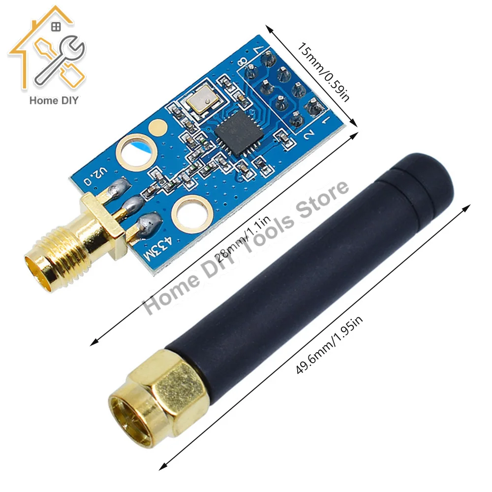 Module émetteur-récepteur sans fil CC1101 avec antenne SMA pour Arduino 433MHZ